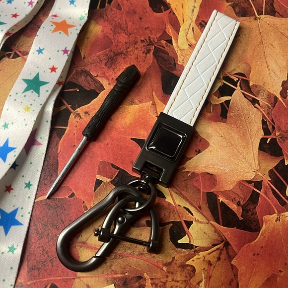 5for$10 NonBranded White Car Key Wristlet & Star Lanyard with ID holder Ford - Picture 2 of 4